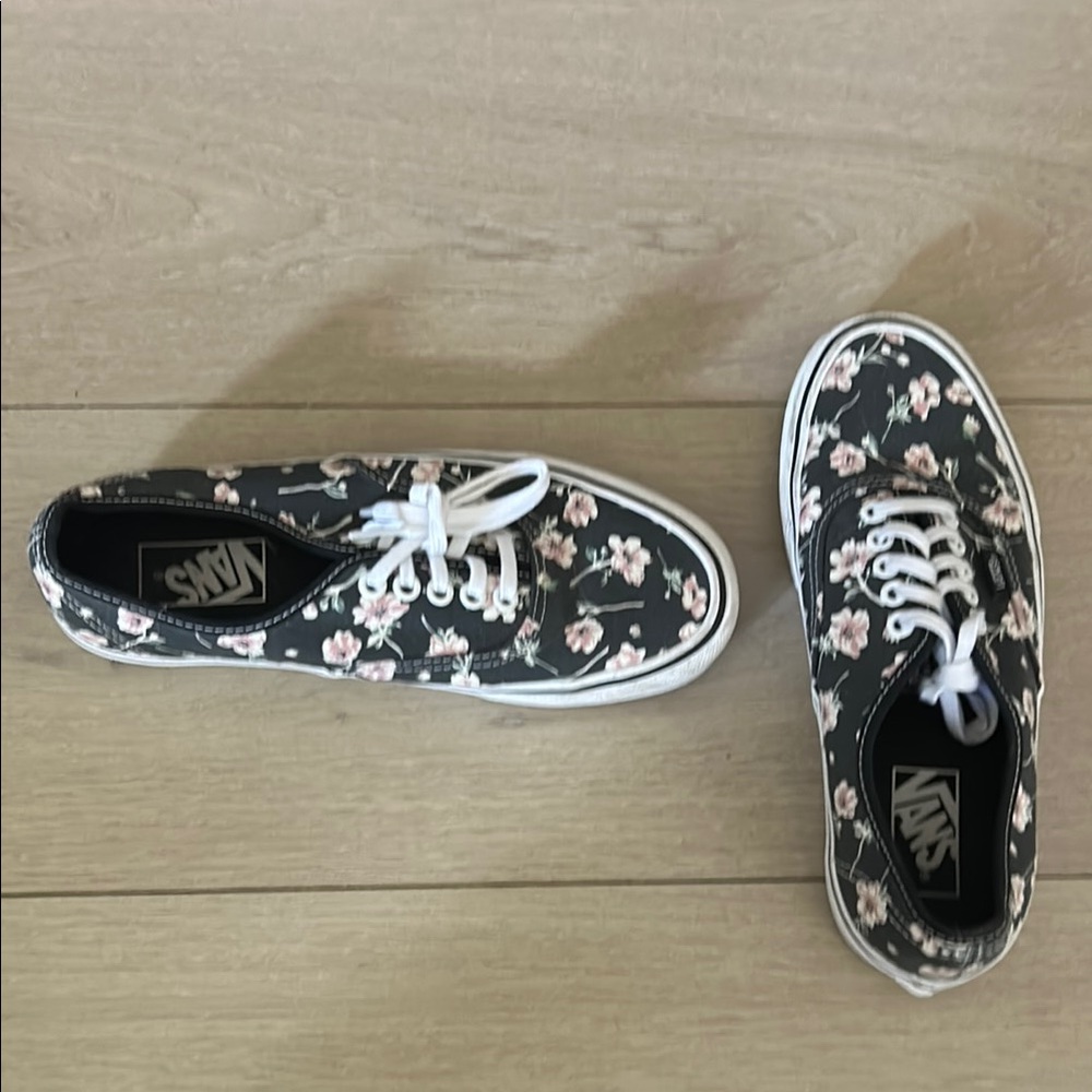 Vans Black Floral Canvas Shoes